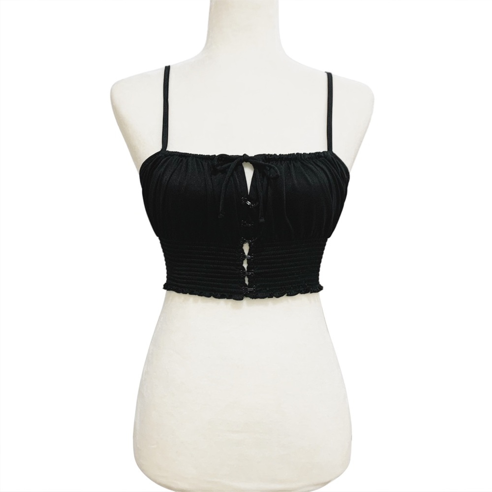 Urban Outfitters Out From Under Black Ruched Milkmaid Top